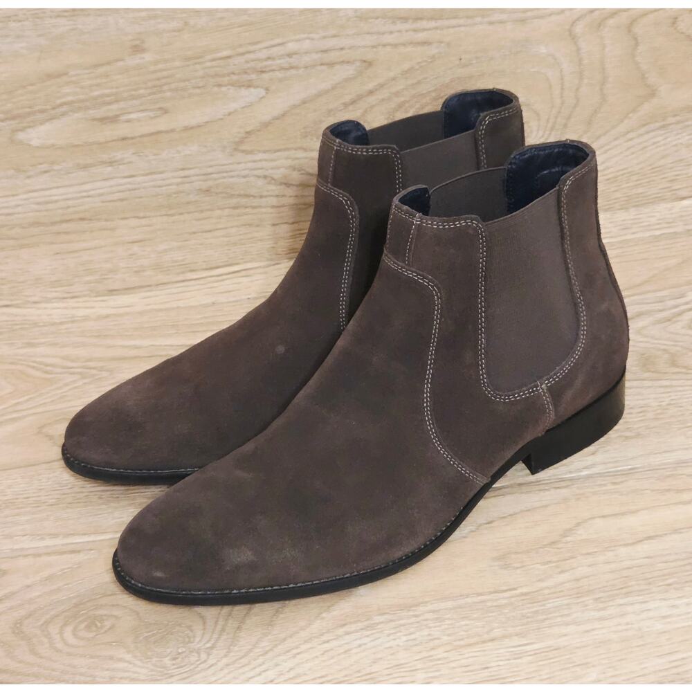 Johnston & Murphy Gray Suede Chelsea Ankle Boots Mens Size 12M